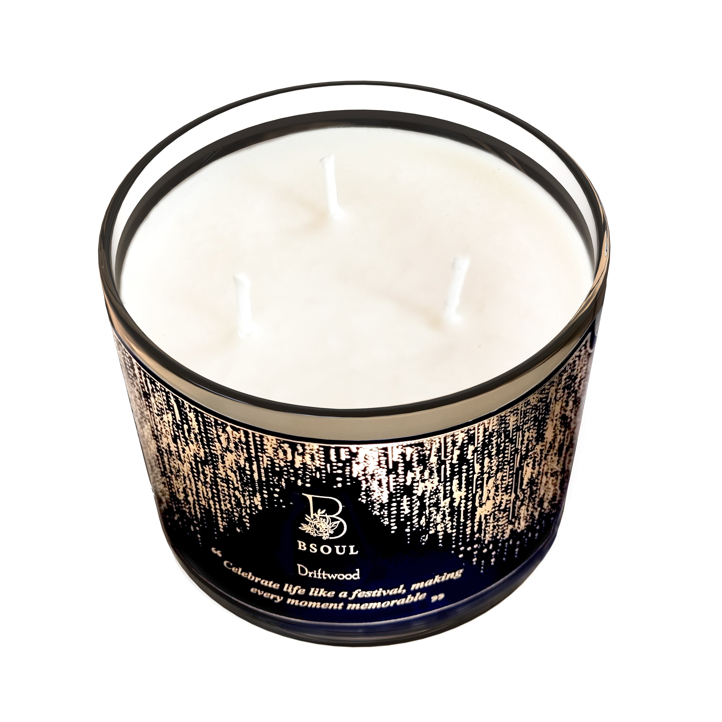 3 Wick Glass with Lid (Driftwood)